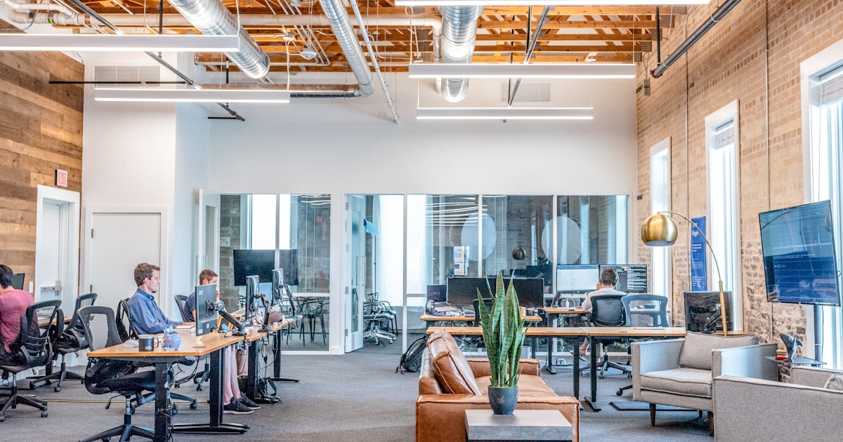Business professionals collaborating around a conference table