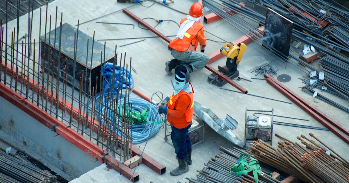Construction workers at a job site