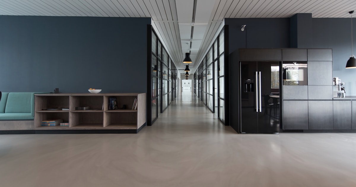 Modern office workspace with laptop